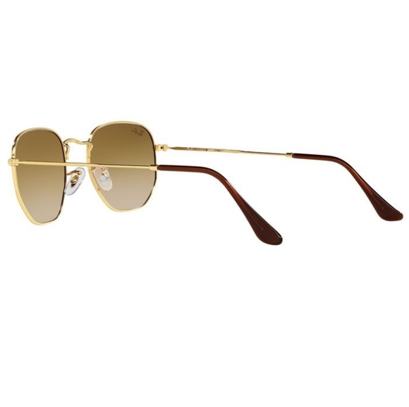 RayBan Hexagonal Gradient Brown Lenses RB3548N Gold Frame Men & Women - Picture 5 of 16